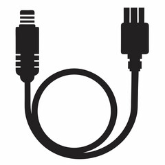 Cable icon silhouette vector illustration