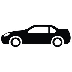 Fototapeta premium Car side view silhouette icons. Vehicle profile illustration 