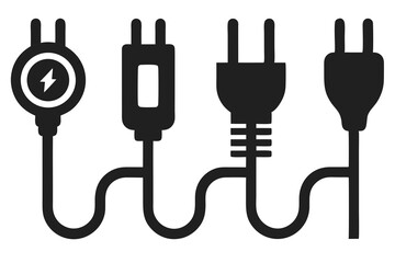 Electrical Wire silhouette vector illustration