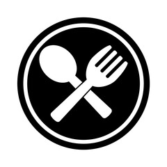  spoon and fork icon vector illustration