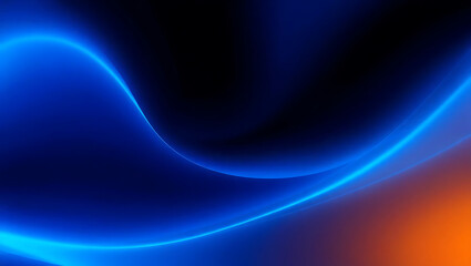 Vivid Blue Neon Glow: Modern Abstract Background with Wavy Gradient and Luminescent Pattern