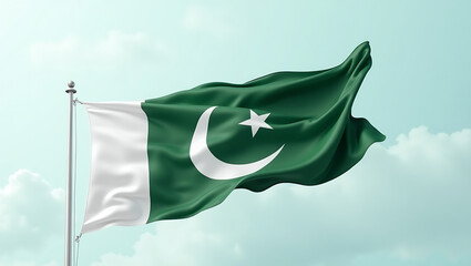 waving flag of pakistan