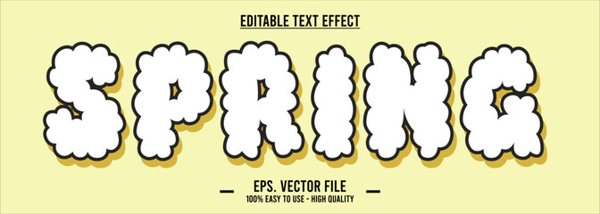 Spring Editable Text Effect, Vector EPS Collection, Modern and Playful Spring Text Styles