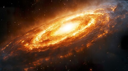 Fototapeta premium Surreal galactic artwork showing the birth or destruction of a planet in deep space 