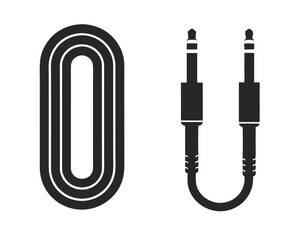 Music cable silhouette vector illustration