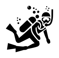 Scuba Diving Icon Logo Black Vector Underwater Adventure