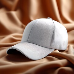 Modern white cap minimalist baseball hat design for streetwear isolated on white background