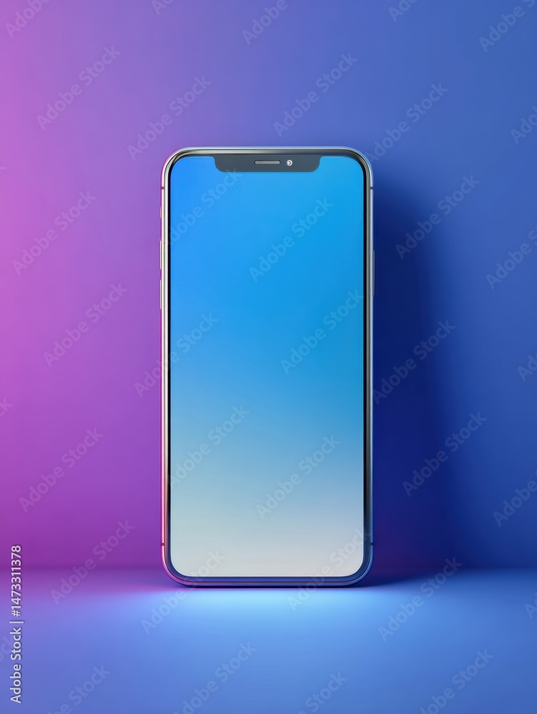 Poster Digital Health App Mockup Displayed on Phone With Gradient Background in Modern Design