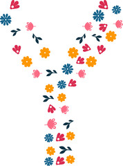 Colorful monogram flowers alphabet 