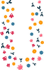 Colorful monogram flowers alphabet 