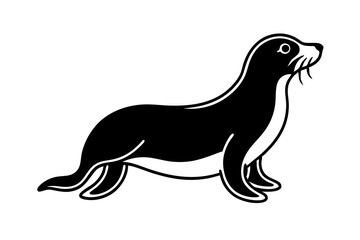 Sea Lion silhouette vector illustration