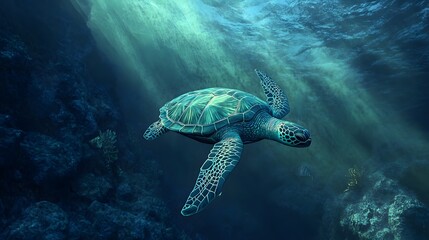Fototapeta premium Underwater Turtle