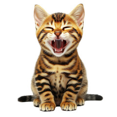 Cute Yawning Bengal Kitten