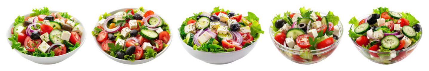 PNG Fresh vibrant healthy colorful bowls, element set on transparent background