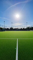 Sunlit Pitch, Vibrant Green AI Generated