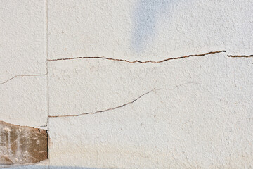 The building walls have cracks.