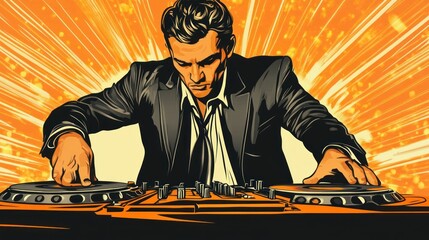 Stylish DJ mixes beats