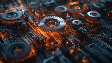 Gears and circuit board intricate mechanism