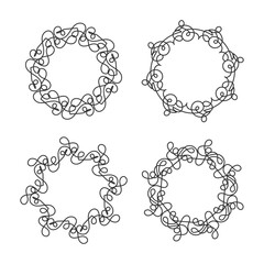 Aesthetic abstract circle line art decoration isolated flat design.