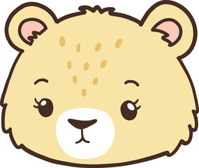 Female Lion, Hand Drawn Lion Cartoon Animals for Kids, Minimal Lion Line Art Doodle