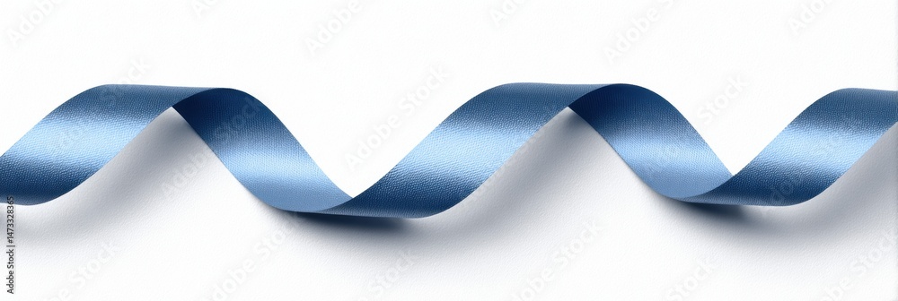 Leinwandbilder Ribbon Curl Trail on Plain Background With Clear Space Emphasizing Its Smooth Texture and Vibrant Color