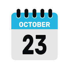Fototapeta premium october 23 calendar icon Vector page month design