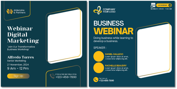 Informative webinar advertisement for digital marketing business strategy