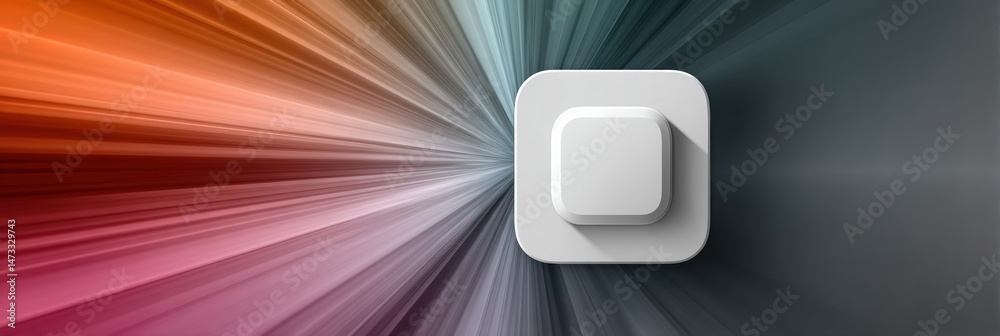 Poster Abstract Radial Background With a 3D Label Icon Conveying Depth and Movement in a Vibrant Composition