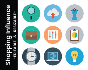 Flat Design Web Icons For E Commerce And Online Shopping Services Collection