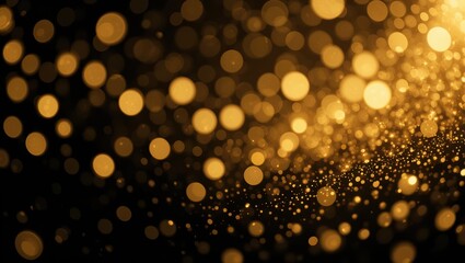 Abstract Gold Bokeh Background with Shimmering Lights and Sparkles Creating a Festive Atmosphere