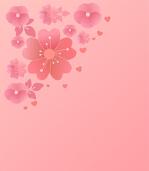 pink floral background with pink flowers