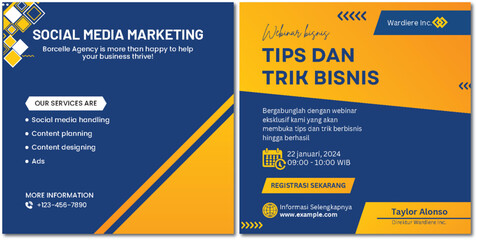 Elevate Business Success: Social Media Marketing and Webinar Promotion Design