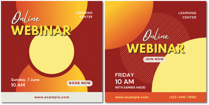 Engaging Online Webinar Announcement for Professional Learning Center