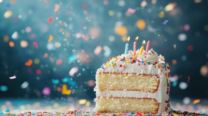 Happy Birthday Sign - Cake, Birthday Event, Party, Colorful Confetti