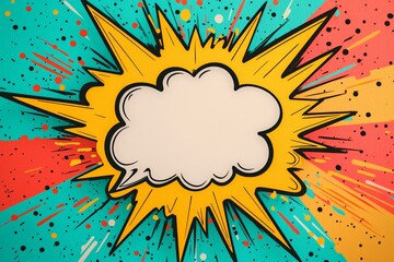 Vibrant Pop Art Burst with Empty Speech Bubble