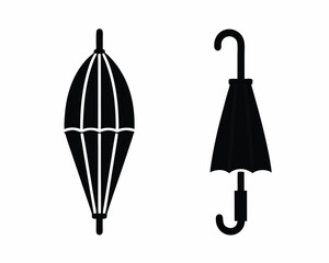 Closed Umbrella silhouette vector illustration