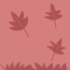 leaves on a pink background