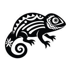 chameleon vector silhouette illustration 