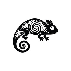 chameleon vector silhouette illustration 