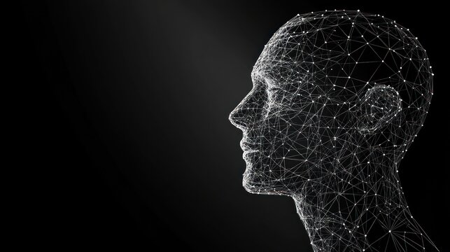 Abstract Wireframe Profile of a Head