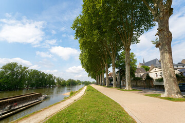 Loire river bank in Orléans city