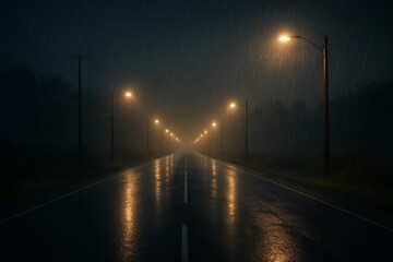 road in the fog