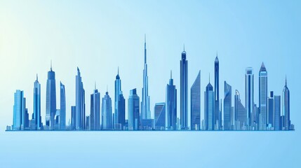 Obraz premium Modern City Skyline Panorama