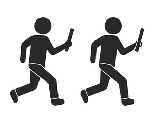 Relay Race silhouette vector illustration