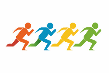 Relay Race silhouette vector illustration