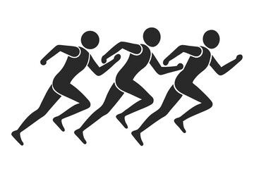 Relay Race silhouette vector illustration