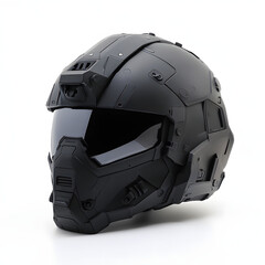 Fototapeta premium Black Tactical Helmet with Studio Shot.