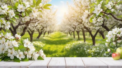 blooming apple tree in spring