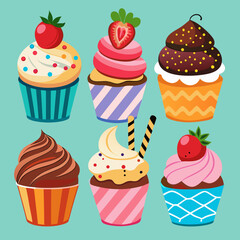 set of cupcakes
