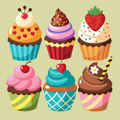 set of cupcakes